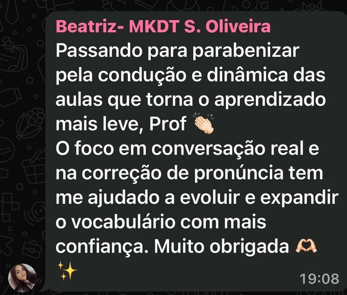 Depoimento de aluna