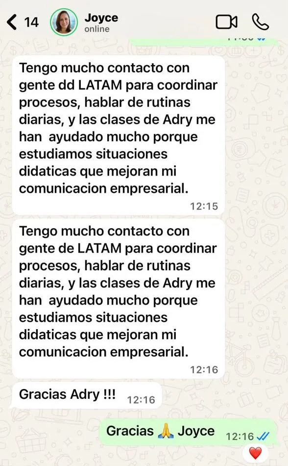 Depoimento de aluna